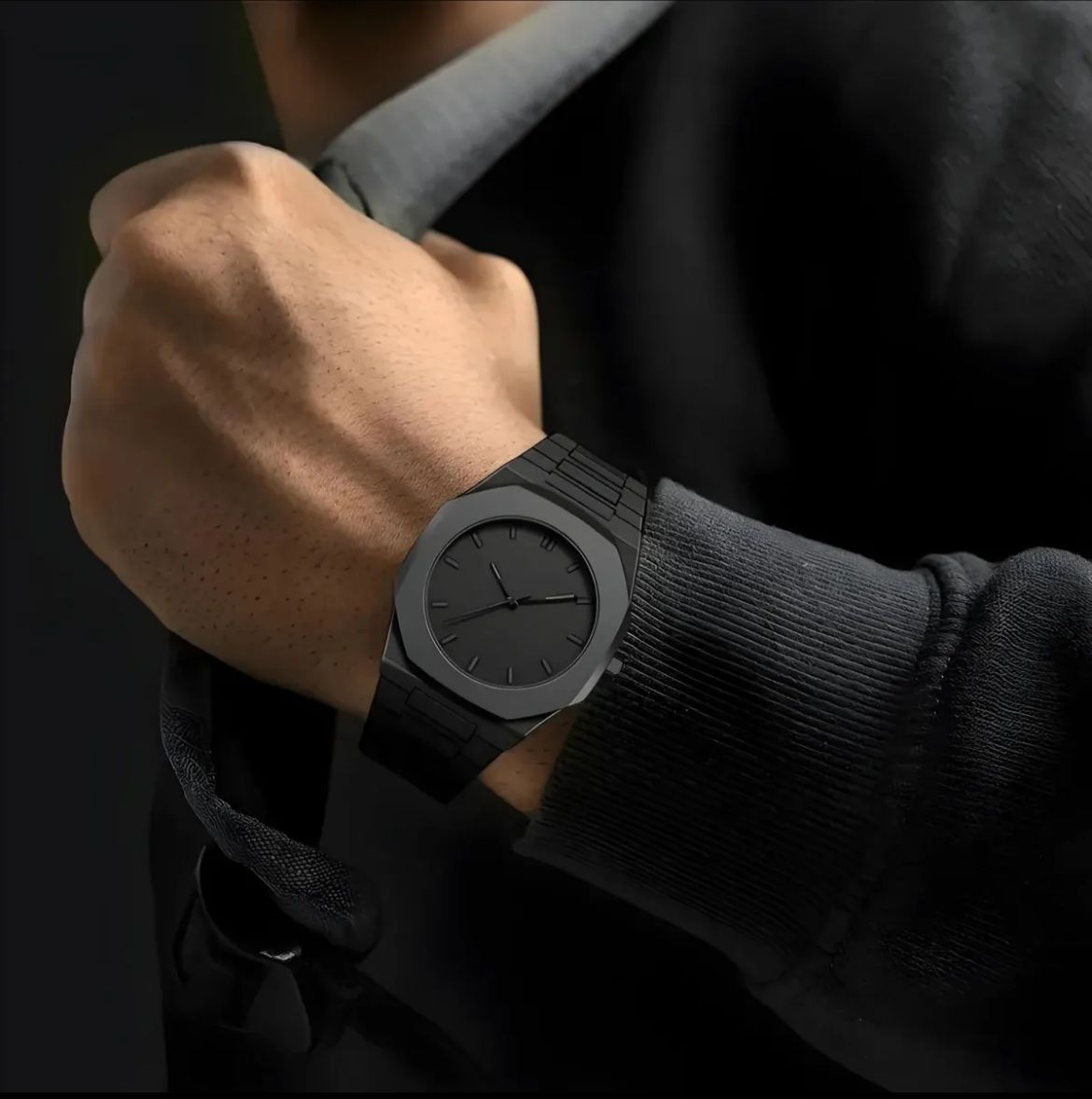 Mate Black Arabic Aura Watch – Fiber Strap | Sleek, Minimal & Durable