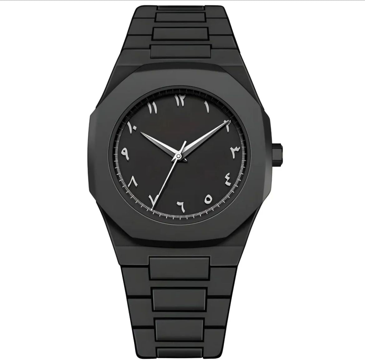 Mate Black Arabic Aura Watch – Fiber Strap | Sleek, Minimal & Durable