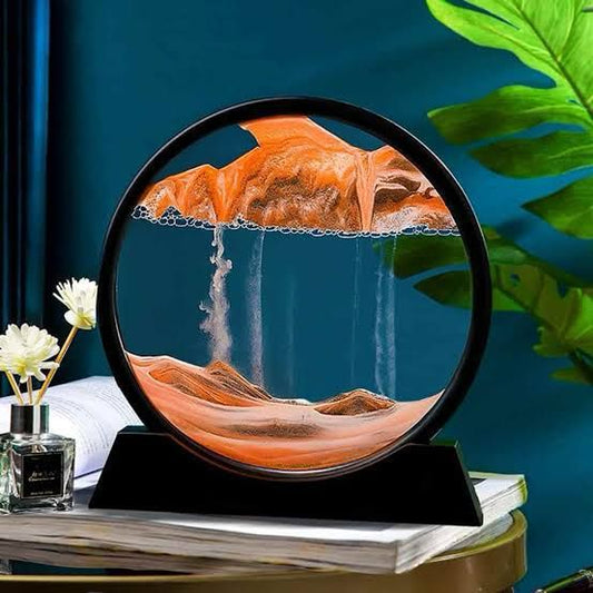 3D Moving SandScapes Lamp – Orange Color | Hypnotic Relaxation with Refill Kit