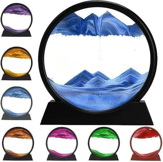 3D Moving SandScapes Lamp – Orange Color | Hypnotic Relaxation with Refill Kit